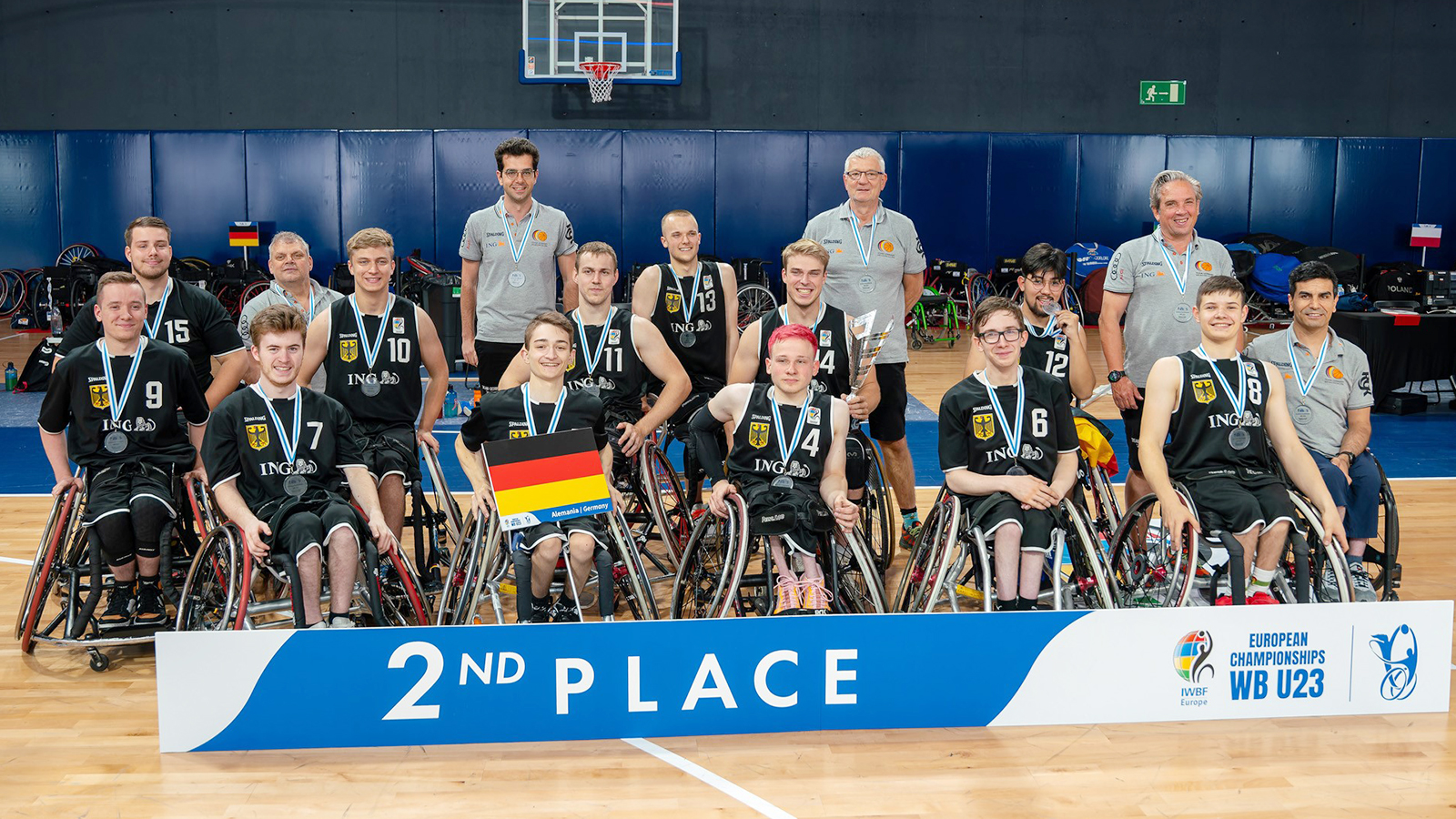 Die U23-Herren-Nationalmannschaft Rollstuhlbasketball | Foto: Andreas Hohl