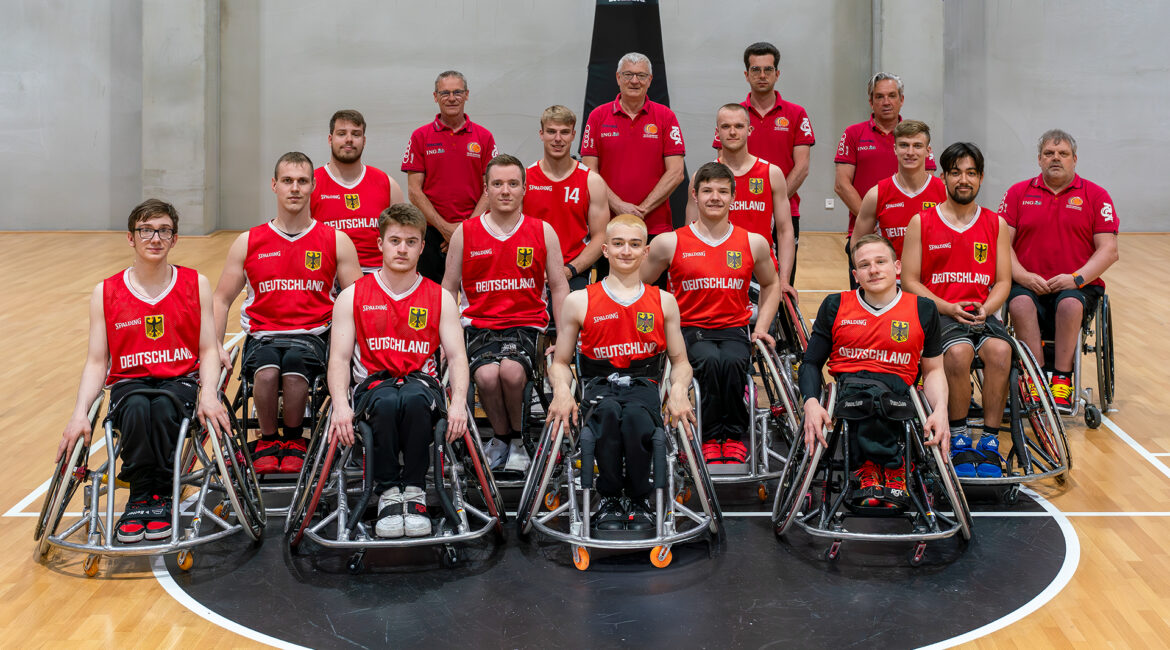Team Germany U23 – Junioren-Nationalmannschaft Rollstuhlbasketball. | Foto: Andreas Hohl