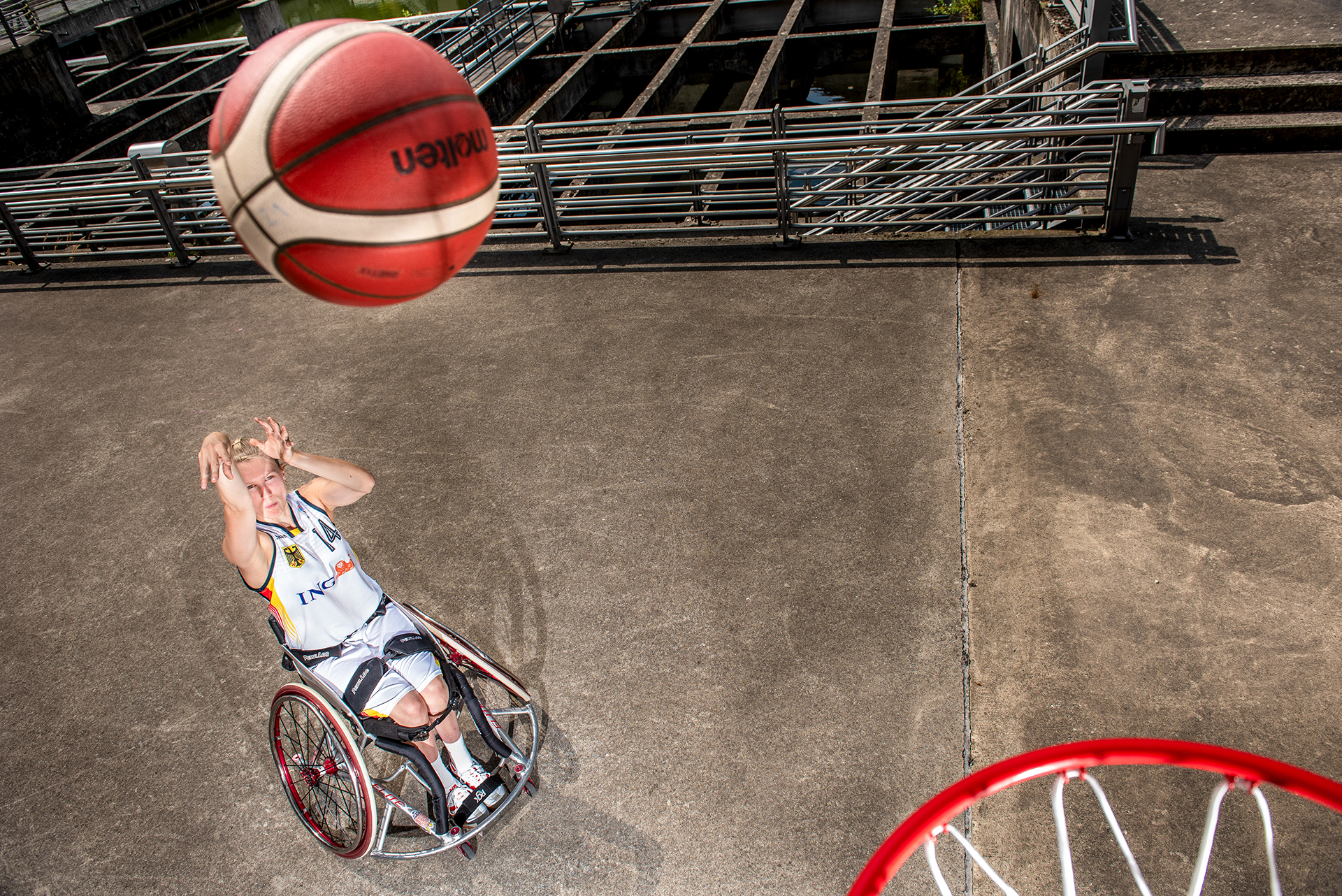 Lilly Sellak, Team Rhine-Ruhr, 3x3 Rollstuhlbasketball. | Foto: © Rhine-Ruhr 2025/Helge Tscharn