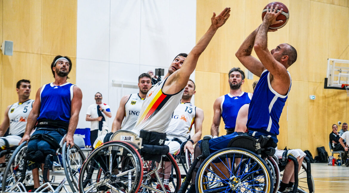 Testspiel der deutschen Rollstuhlbasketball-Nationalmannschaft gegen Frankreich in Bordeaux. | Foto: