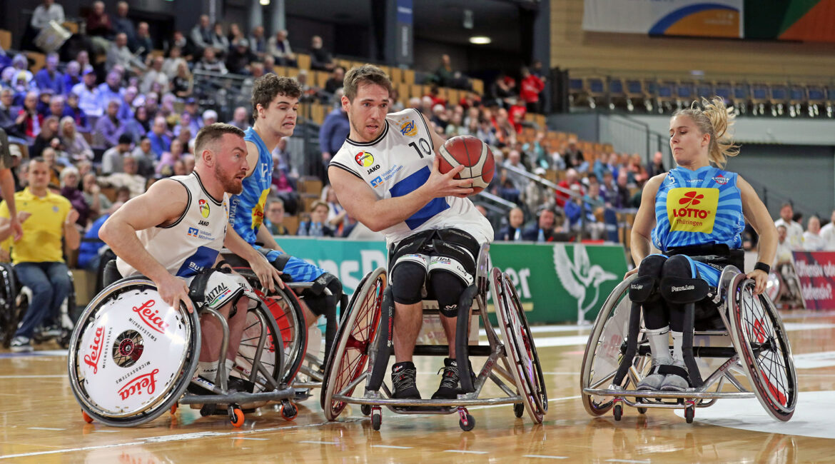 Spielszene Rollstuhlbasketball. | Foto: Armin Diekmann