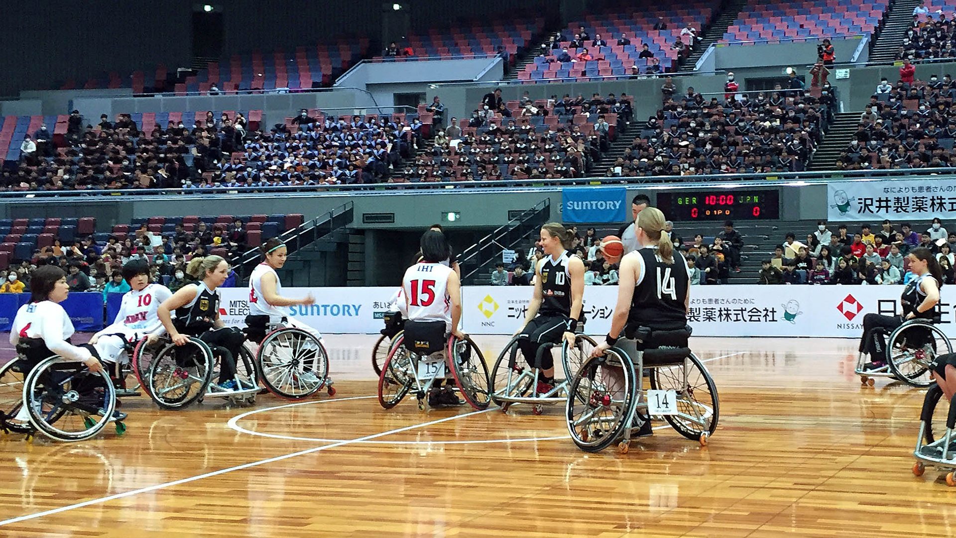 Die deutsche Rollstuhlbasketball-Nationalmannschaft vor dem Tippoff beim Osaka Cup 2026. | Foto: Privat