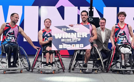 Die Köln 99ers haben den Wheelchar Super Cup bei der 3x3 Super Week gewonnen. Mit Hendrik Wüst ist mit auf dem Foto. | Foto: 3x3hub