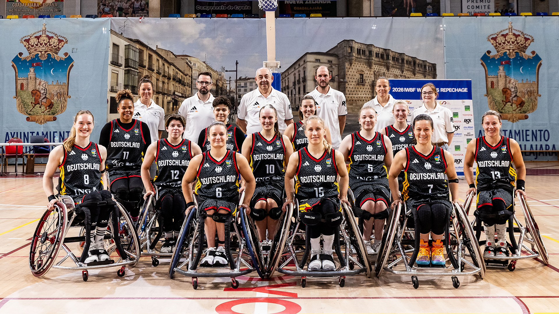 Die deutsche Rollstuhlbasketball-Nationalmannschaft der Damen beim Repechage in Madrid. | Foto: Steffie Wunderl