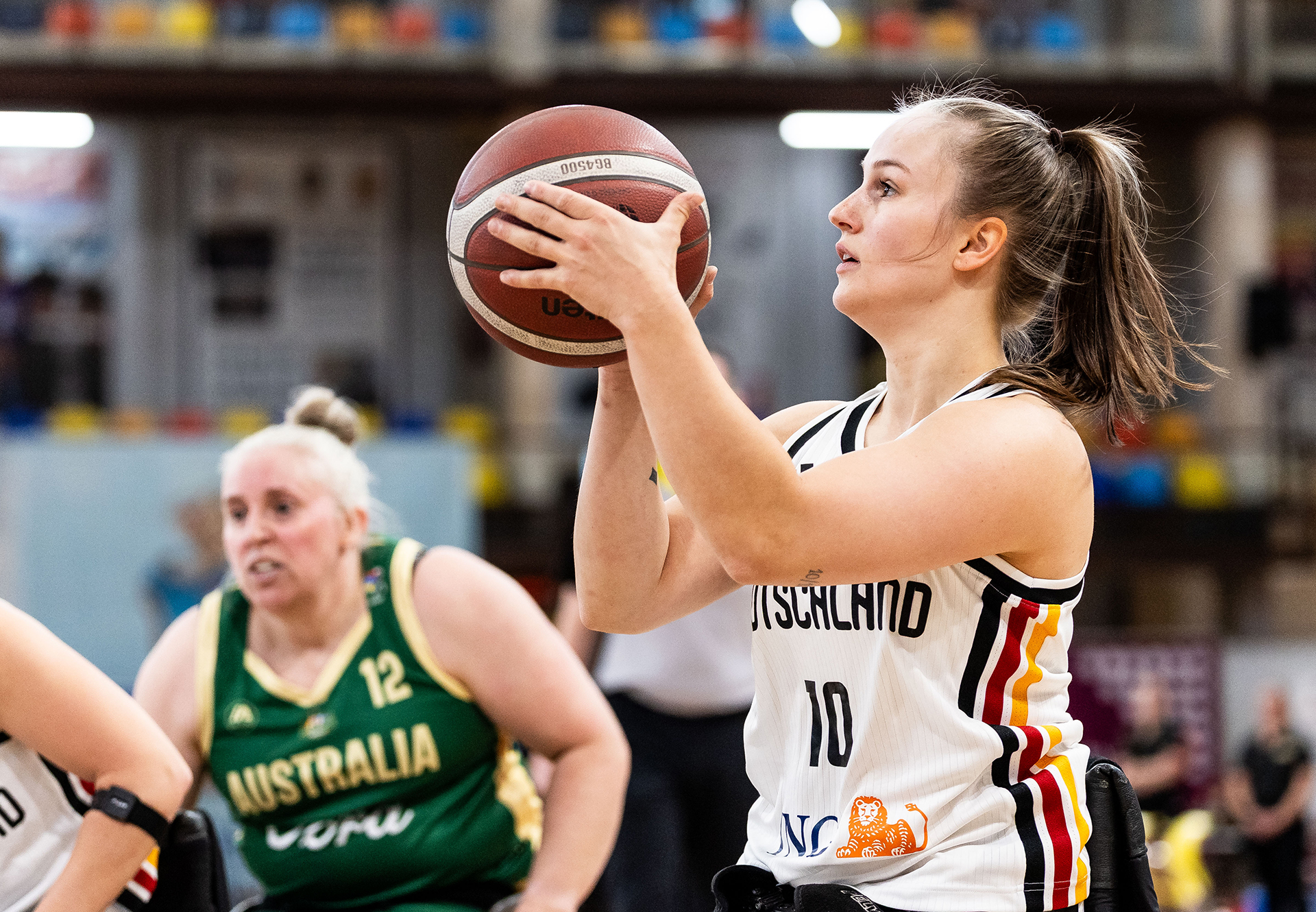 Lisa Bergenthal (r.) im Spiel gegen Australien beim IWBF Repechage. | Foto: Steffie Wunderl
