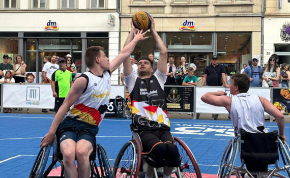 Szene aus der 3x3 Germany Tour Rollstuhlbasketball in Göttingen | Foto: Ayaka Ichihashi